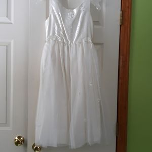White flower girl or first communion dress.